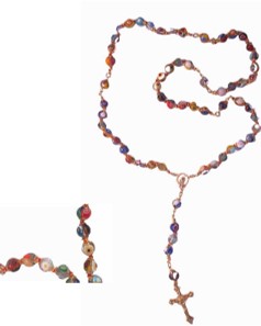 [GIR-82CHAPM 10] CHAPELET MURANO MULTICOLORE TRANSPARENT