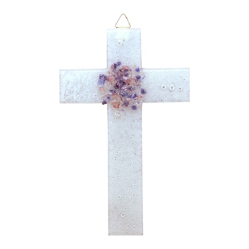 [GIR-82CV 7] CROIX GRANIGLIA VIOLET VENISE 20.5*13CM