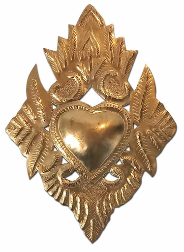 [GIR-82EVL 17] EX VOTO LAITON EMBOSSE ET DECOUPE MAIN. 25*18 CM