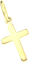 [HKP-10036] Croix lisse - Ag 925‰ Plaqué Or 3μm (8x12mm)