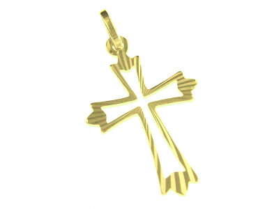 [HKP-10057] Croix découpé - Ag 925‰ Plaqué Or 3μm (18x25mm)