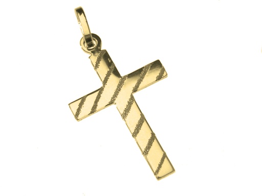 [HKP-10125] Pendant - Cross - Silver 925 gold plated 3æm