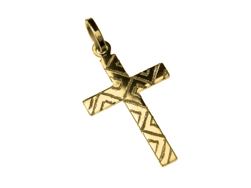 [HKP-10132] Croix - Ag 925‰ Plaqué Or 3μm (18x26mm)