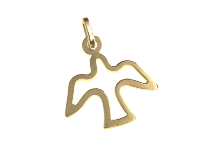 [HKP-10DUIF] Pendentif colombe/découpé - Ag 925‰ Plaqué Or 3μm (17x20mm)