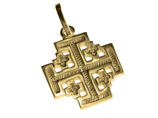 [HKP-10JER] Pendentif Jérusalem - Ag 925‰ Plaqué Or 3μm (17x17mm)