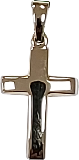 [HKP-21CR944] Anhänger 925 Silber vergoldet 12x18mm Kreuz matt poliert