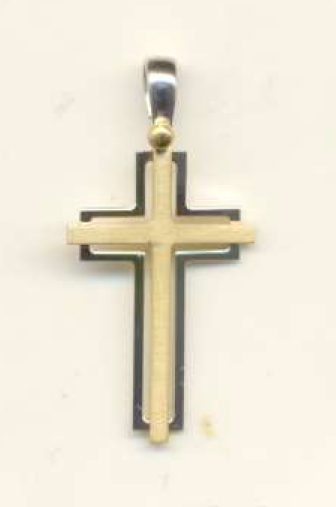 [HKP-53CR02] Cross pendent - silver 925% gold plated - OCR 5289