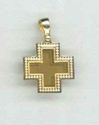 [HKP-53CR08] Croix carré - laiton Plaqué Or 3μm (15x15mm)