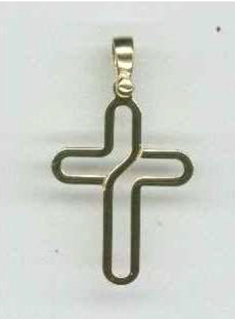 [HKP-53CR09] Croix stylisé - laiton Plaqué Or 3μm (18x24mm)