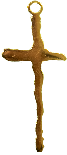 [HKP-54CR01] Kruisje gestyliseerd - messing 3μm verguld (18x40mm)