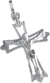 [HKZ-10059] Croix avec Christ/découpé - Argent 925‰ rhodié (18x25mm)