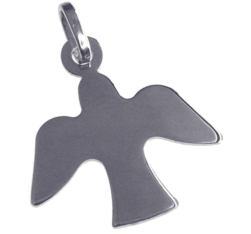 [HKZ-10DF224] Pendentif/colombe/pleine - Argent 925‰ rhodié (17x20mm)