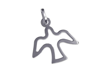 [HKZ-10DUIF] Pendentif/colombe/découpée - Argent 925‰ rhodié (17x20mm)