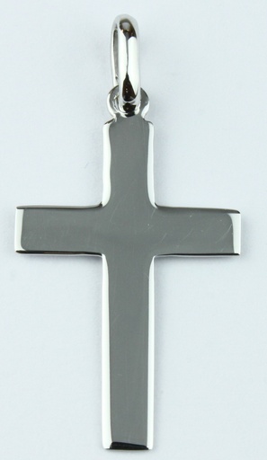 [HKZ-21CR945] Anhänger 925 Silber rhodiniert - Kreuz poliert (15x23mm)