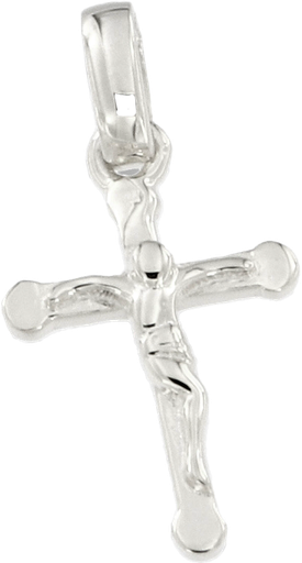 [HKZ-49M18] Croix avec christ - Argent 925‰ rhodié (12x15mm)