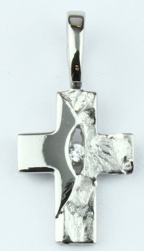 [HKZ-52CR611] Sueno Kreuz - s. Zirk - silber 925 rhodiert (8x12mm)