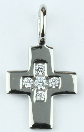 [HKZ-52CR717] Kreuz - s. Zirk Länge - 925 Rhodiert (9x10mm)