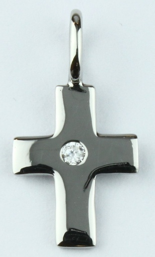 [HKZ-52CR719] Kreuz - s. Zirk Länge  - silber 925 rhodiert (8x10mm)