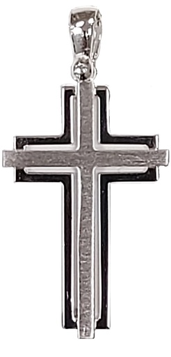 [HKZ-53CR02] Kruisje bicolor - verzilverd 925‰ (16x24mm)