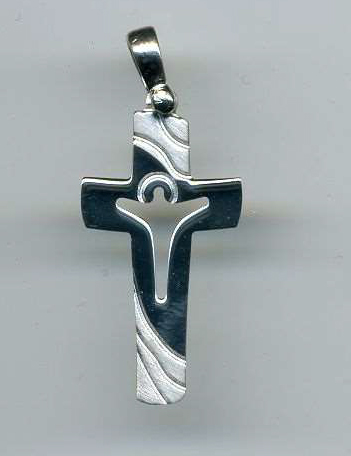 [HKZ-53CR05] Halzkreuz - versilbert 925 (14x25mm)