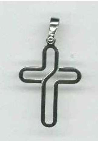 [HKZ-53CR09] Croix découpé - argenté 925‰ (18x24mm)