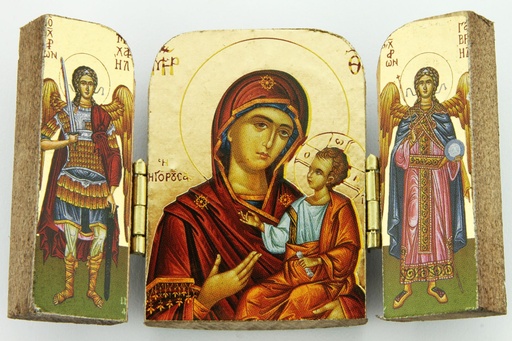 [IKO-12DRLKLGD] Drieluik - geplakt/verguld - 7x5cm