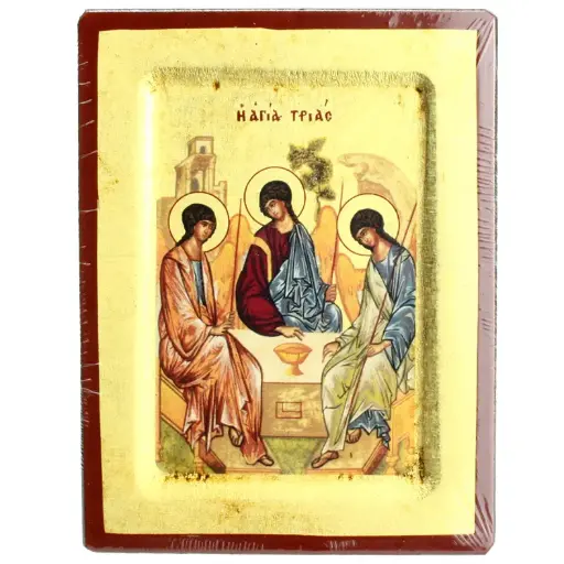 [IKO-13B0TRI] Icône lithographie/bord - Ste Trinité Roublev (105x130mm)