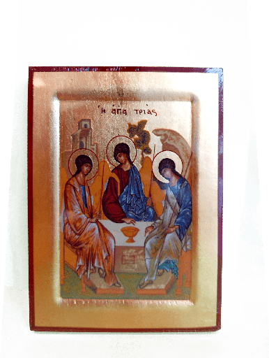 [IKO-13B0TRI] Icône lithographie/bord - Ste Trinité Roublev (105x130mm)