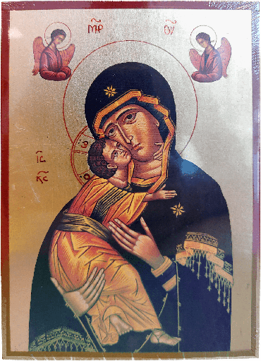 [IKO-13B3VLA] Icône lithographie/platte - Vierge Vladimir (135x190mm)