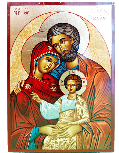 [IKO-13BAFAM] Icône lithographie/platte - Ste Famille (70x95mm) 