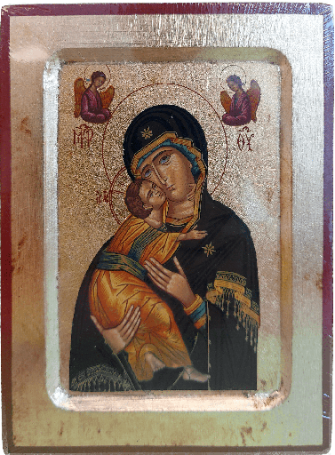 [IKO-13D0VLA] Icône sériegraphie/bord - Vierge Vladimir (95x120mm)