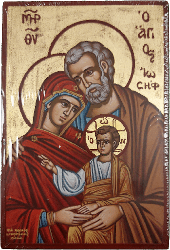 [IKO-13P1FAM] Icône peinte à la main - Ste Famille (130x190mm)