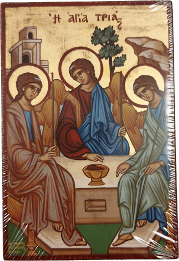 [IKO-13P1TRI] Icône peinte à la main - Ste Trinité Roublev (130x190mm)