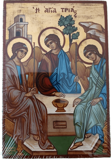 [IKO-13P3TRI] Ikoon handgeschilderd - H.Drievuldigheid Roublev (200x280mm)
