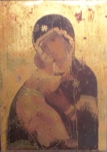 [IKO-35S2VLA] Siebdruck/glatt - Madonna von Vladimir - 10x14cm