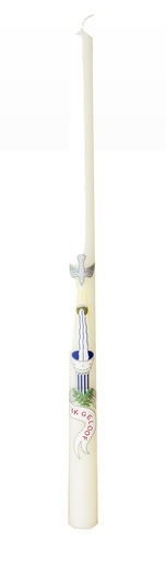 [KAA-20DKIG] Doopkaars D10/40cm - Ik geloof/zeefdruk