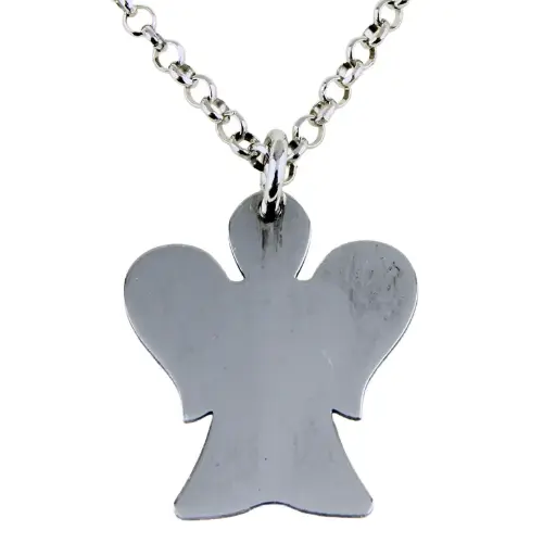 [KET-09Z520] Ketting met engeltje zilver 925‰ (19x17mm)