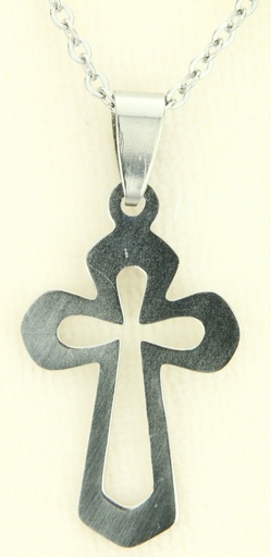 [KET-72MKR] Ketting (48-55cm) met Kruis - RVS (28x17mm)