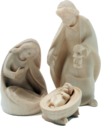 [KGR-07FAMM09N] Ste Famille/Groupe Sonia -  H 9cm - bois sculpté/nature