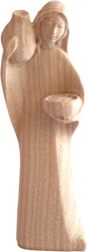 [KGR-07HD60A12N] Bergère avec cruche/Groupe Aïda - H 12cm - sculpture bois/naturel