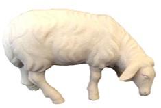 [KGR-07S01MTC09N] Grazend schaap - houtsnijwerk/natuur (voor kerstgr H 9cm)