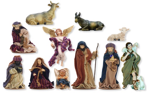 [KGR-47K113] Krippenfiguren orientalisch, Ankleidefiguren - Gruppe 13cm 