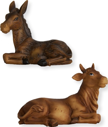 [KGR-47K182-03] Ox And Donkey - Group 9cm /4,3cm