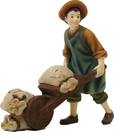 [KGR-47K182-74] Ouvrier Agricole Avec Brouette - Groupe 9cm 