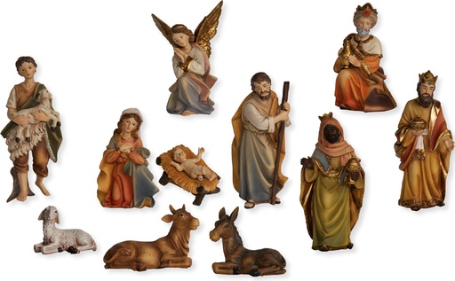 [KGR-47K182PB] Personnage de crèche en résine -13pcs - Groupe 9cm 