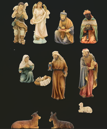 [KGR-47K202] Oosterse kerststalfiguren 12-delig - polystone - 24cm