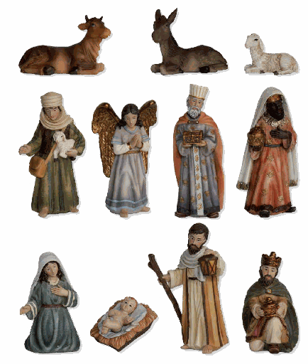 [KGR-47K512] Santons en résine 'Orient' - 12-pièces - H 8cm 