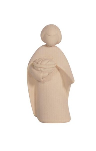 [KGR-57L01HDA10N] Kind met brood/strak 'LE-collectie' - houtsnijwerk/natuur - H 10cm 