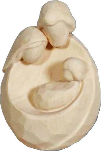 [KGR-57FAMAL08N] Staute Ste Famille/1 pièce - bois sculpté/natur - H 8,5cm