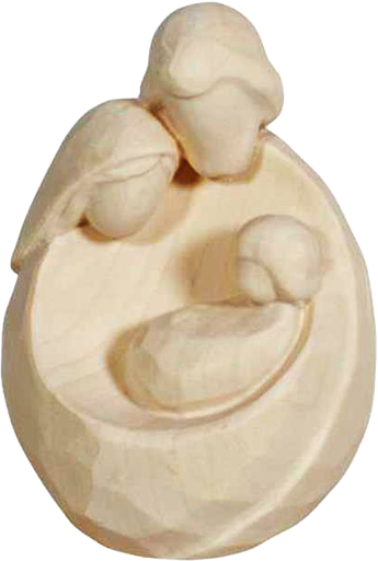 [KGR-57FAMAL11N] Statue Ste Famille/1 pièce - bois sculpté/nature - H 11cm